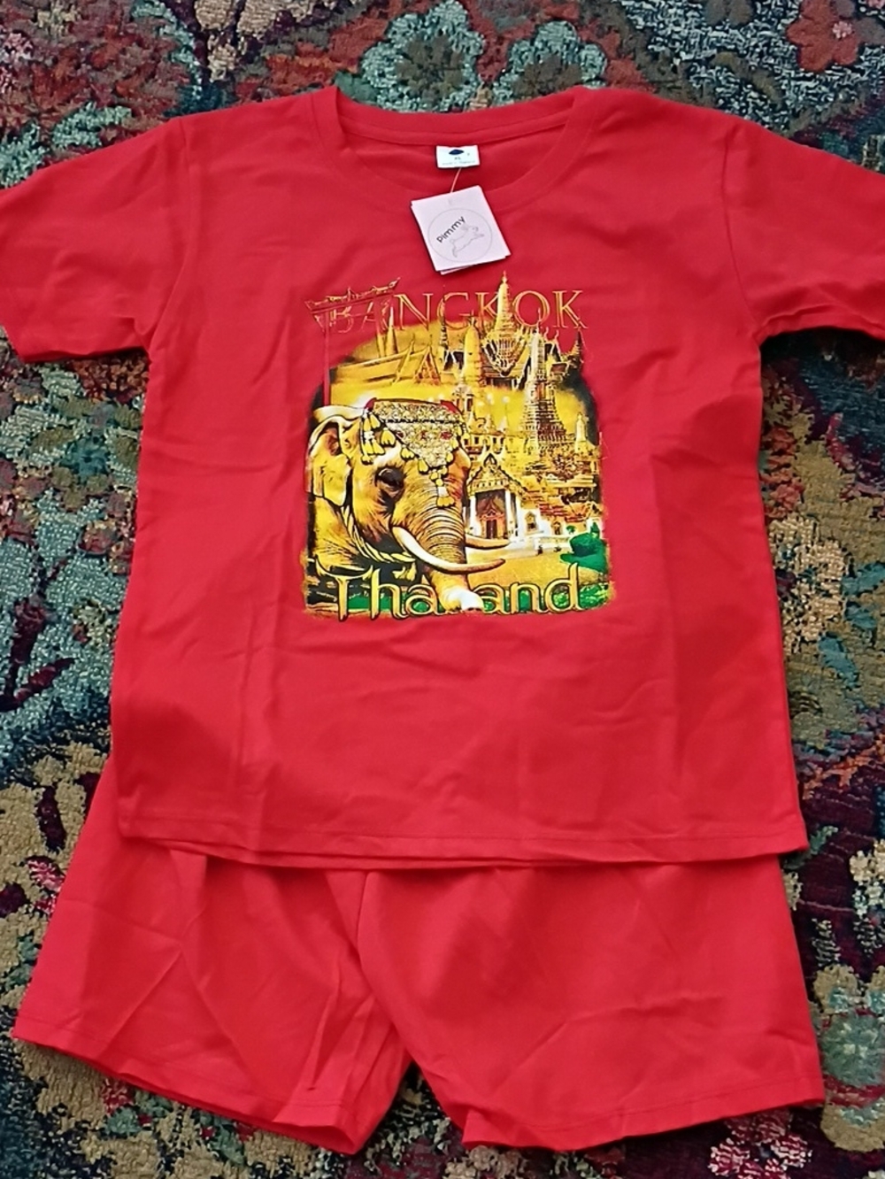 Kids Red Thailand Graphic Pajama Set